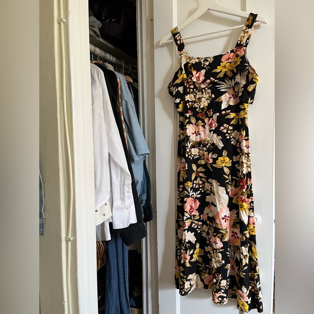 off-the-shoulder floral midi dress